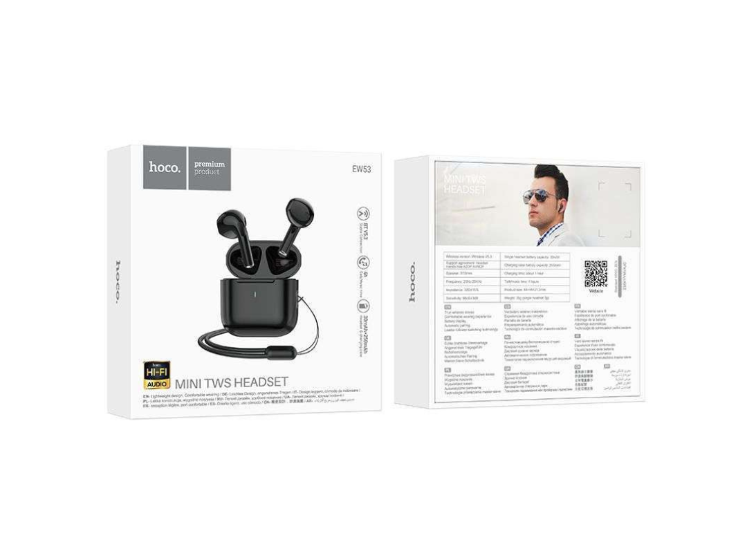 Hoco EW53 Wireless Mini Bluetooth Earbuds - Sweat-Resistant & Compact Hoco EW53 Wireless Mini Bluetooth Earbuds - Sweat-Resistant & Compact